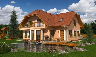 Sehr exklusives Einfamilienhaus mit Dachgeschoss und Zimmern im Erdgeschoss.